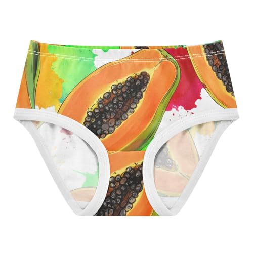 Watercolor Papaya Fruits Girls Underwear Toddler 2t Cotton Panties Little Girl Aesthetic Kids Undies Briefs