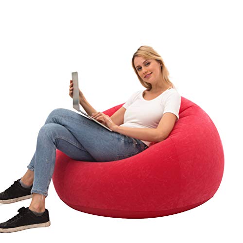 SASKATE Puffs Pera, Silla Flocado Bean Bag - Silla Inflable de PVC para Interior/Exterior, cómodo sofá Bean Bag