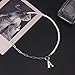 Yoosteel Initial Necklaces for Women, White Initial Necklace Letter J Paperclip Link Chain Pearl Choker Necklace Jewelry for Women Gifts