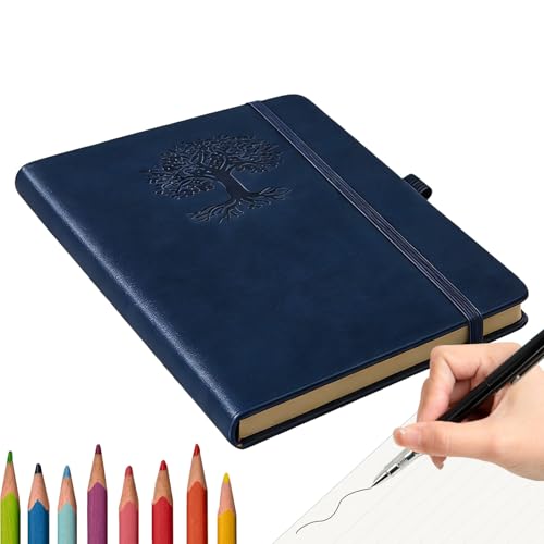 Carnet de notes rétro en cuir Genérico à couverture rigide pour bureau et école