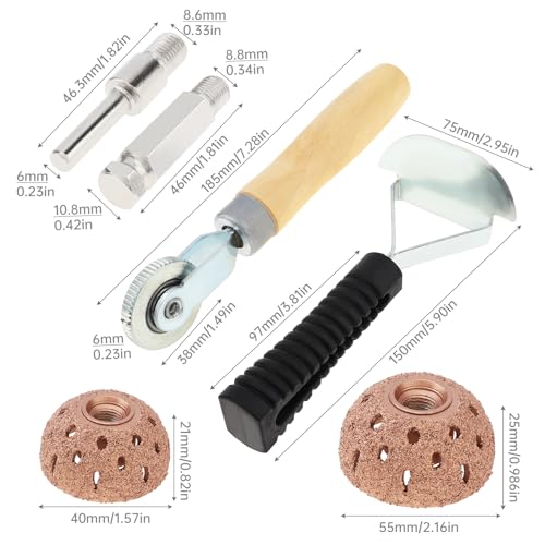 Image of Tire Repair Patch Tools 40mm 55mm Tungsten Steel Polishing Wheel with Patch Roller and Repair Scraper for Car Tire Grinding (40mm+55mm)