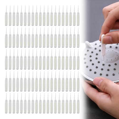 Image of Shower Head Cleaning Brush for Small Hole, Upgrade Multifunctional Shower Cleaning Tools, Showerhead Cleaning Brushes Anti-Clogging Nozzle with Storage Boxes (100, White)