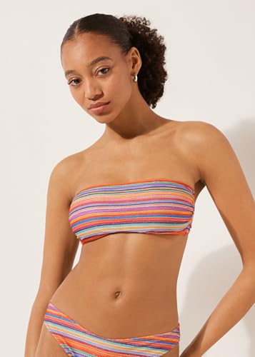 Woman's Bandeau Swimsuit Top Colorful Stripes4