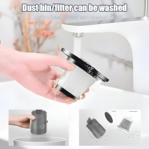Image of High Power 2 in 1 Car Vacuum Cleaner | USB Rechargeable Wireless Handheld Car Vacuum Cleaner Traveling, Camping Reusable and Sustainable, Built in LED Light, Portable for Vectra