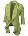 Doublju Womens Lightweight Thin 3/4 Sleeve Open Front Blazer with Plus Size Sage Medium