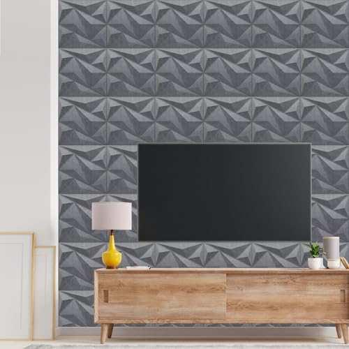Image of Kayra Decor Wall Panels for Bedroom Alps Design Gray Marble Color 19.7 inch x 19.7 inch (Pack of 12) - Covers 32.34 Sq. Ft.