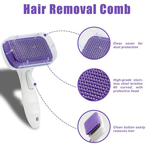 Crafterlife Pet Grooming Tools Set Kit With Self Cleaning Slicker Brush Pet Hair Remover Massage Mitt Deshedding Glove Shedding Dematting Comb Stainless Steel Comb For Long & Short Haired Cats Dogs #TOP3