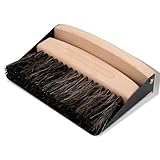 Bois certifié FSC Ensemble pelle Ena Living, 15,5x10x4cm, noir, bois de hêtre/crin de cheval/acier