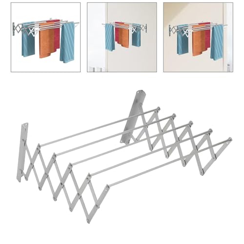 Porte-serviettes mural pliable de qualité supérieure extensible 60cm acier inoxydable durable