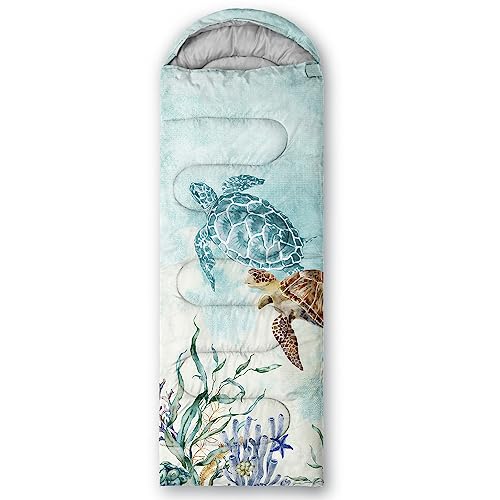 CVHOUSE Sea Turtle Bolsa de Dormir para Camping, 3 Estaciones, Ligera, Impermeable, para Adultos y Niños, 31x90 pulgadas miniatura 5