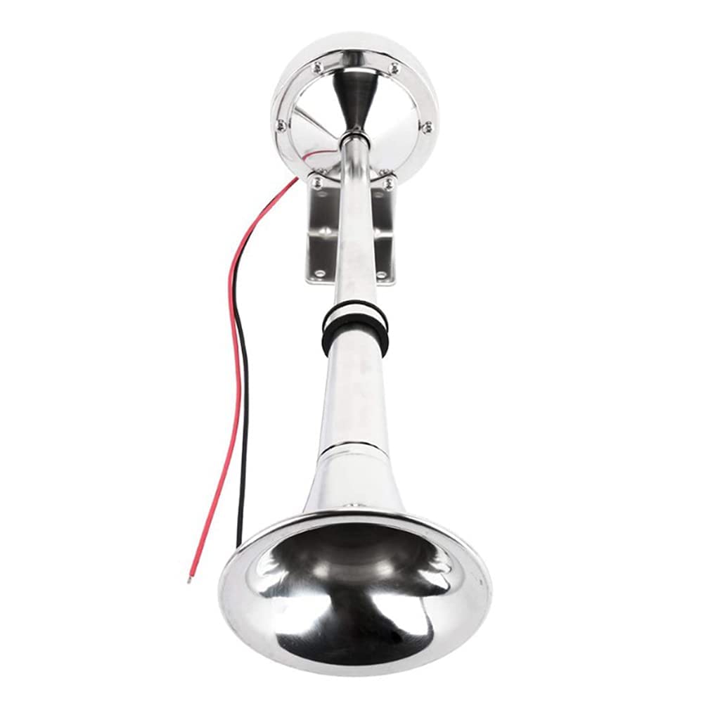 zalati Marine Single Air Horn 125dB Edelstahl Super Laute Trompete für Marine LKW RV Anhänger SUV Zug