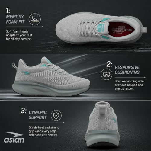 Image of ASIAN Powerplay-03 Men's Running Shoes | Lightweight Memory Foam Technology | Breathable Knit Shoes with Stylish Sporty Design