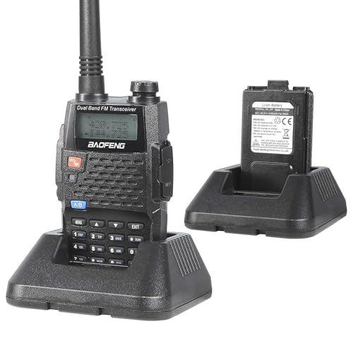 Image of Baofeng UV-5RE Plus 8W Dual Band 2 Way Radio Long Range Handheld Ham Radios | Rechargeable Walkie Talkies for Adults, Amateur, Portable, for Hiking Camping Skiing Trip Survival Hunting Gear Black 6 Pack