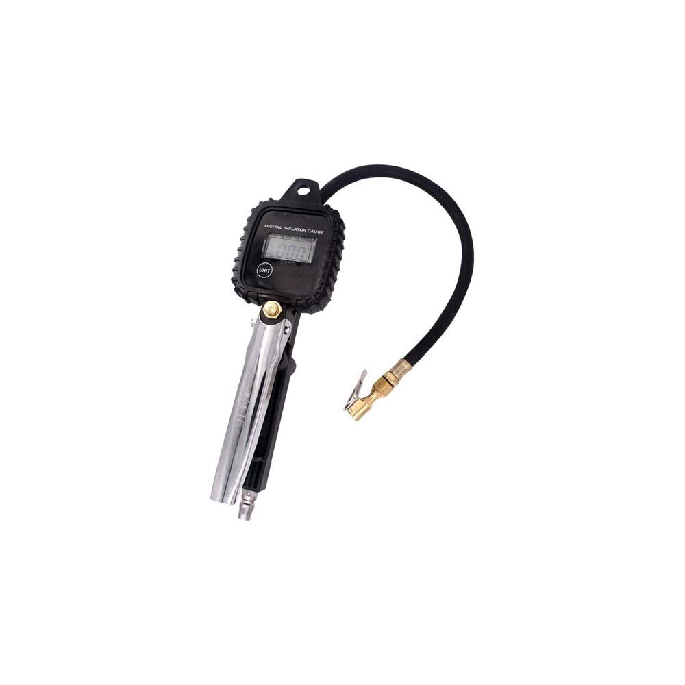 Gonfiatore del manometro dei Pneumatici Digitale, Accessori del compressore del mandrino dell'Aria del gonfiatore dei Pneumatici da 100 PSI con Tubo in Gomma a 360° per Auto e Moto