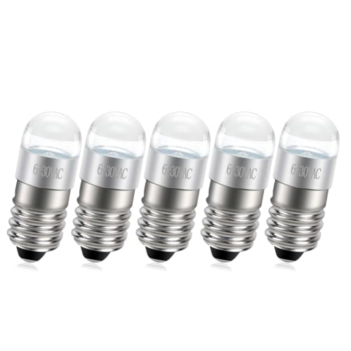 Ruiandsion �A�b�v�O���[�h E10 �n�C�L���O�L�����v���C�g�����邢�� LED �����d���o���u 0.6W 6-30V 6V 12V 24V LED �����o���u�����d�������v�ً}���[�N���C�g���A�m���|�[�� 5PCS