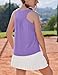Zaclotre Girls Pleated Racerback Tank Tops Athletic Workout Sport Shirts for Running Gym Lilac