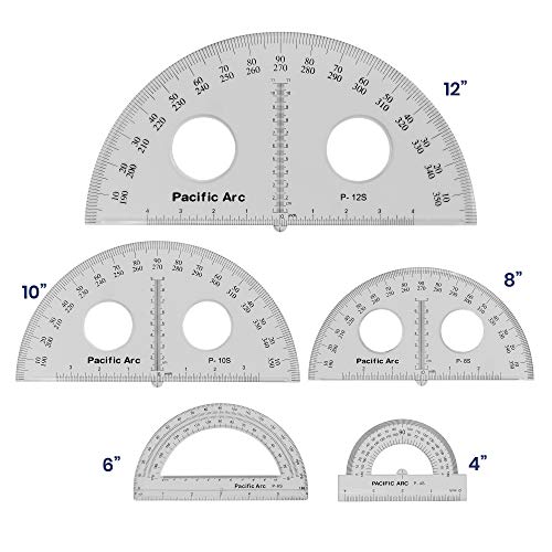 Pacific Arc's 8 Inch Plastic Protractor Clear Ruler - Thumbnail 7