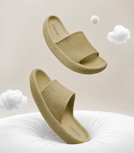 Image of Leevar Cloud Slides for Women and Men - Soft, Comfy, Relax Cloud Slippers, Thick Sole, Non-slip Slides for Men, Easy to Clean, Shower, Swimming, Beach, Indoor and Outdoor Slides for Men