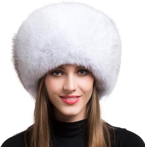 Women Real Fox Fur Hat Winter Thick Warm Luxury Pelt Furry Hats F...