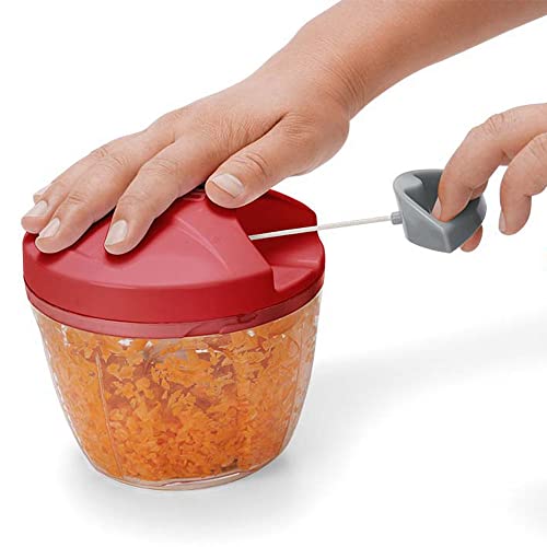 Mini Processador Triturador de alimentos Manual a Corda 3 Lâminas - UD002