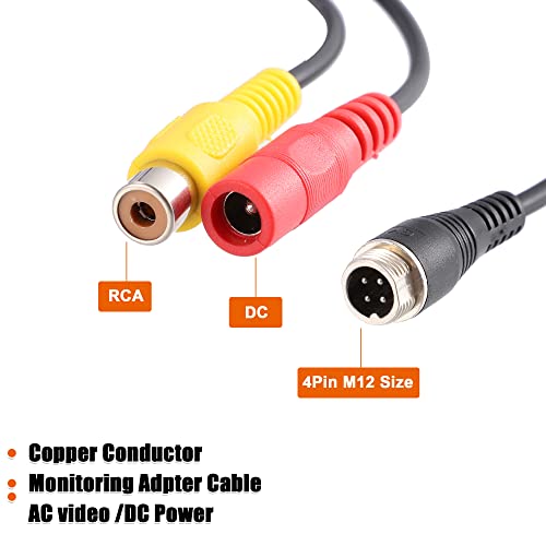 Adaptador de cámara automotriz 4 Pin a RCA X AUTOHAUX miniatura 4