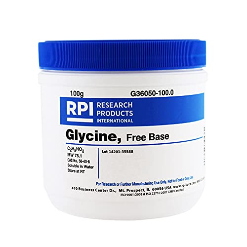 Rpi Glycine Powder, Free Base, 100 Grams, Cell Culture Tested, For Electrophoresis Buffers. #TOP8