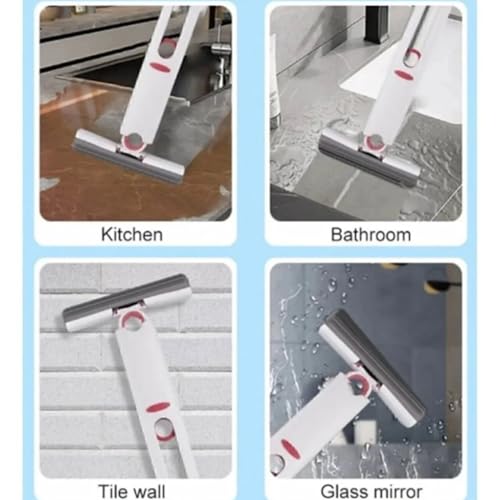 Jouis Mini Mop 180 Derece Dönebilen Çok Amaçlı Temizlik Aparatı, Tezgah, Pencere, Cam ve Zemin Temiz