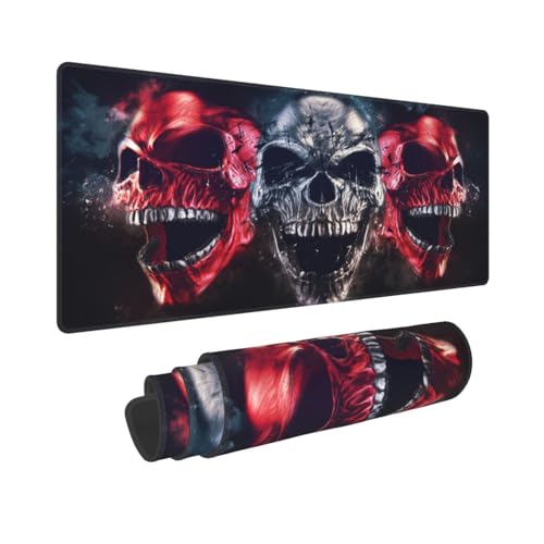 Wisedeal Skulls Mouse Pad - Stylish Design Office Desk Mat with Non-Slip Rubber Base, Washable & Waterproof Design, Perfect for Gamers, Students, and Professionals Home and Office Use