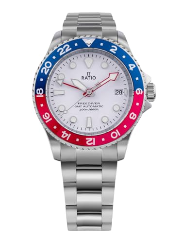 Image of RATIO FreeDiver Dive Watch Sapphire Crystal GMT Rotating Bezel Automatic Diver Watch 200M Water Resistant Diving Watch for Men