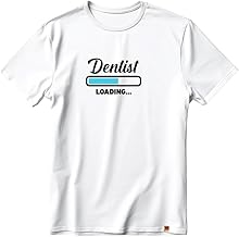 Dentgist DentiCrew Round Neck Cotton T-Shirt White – Dentist Loading | Soft & Breathable Dental Slogan Tee for Students & Professionals (XL)