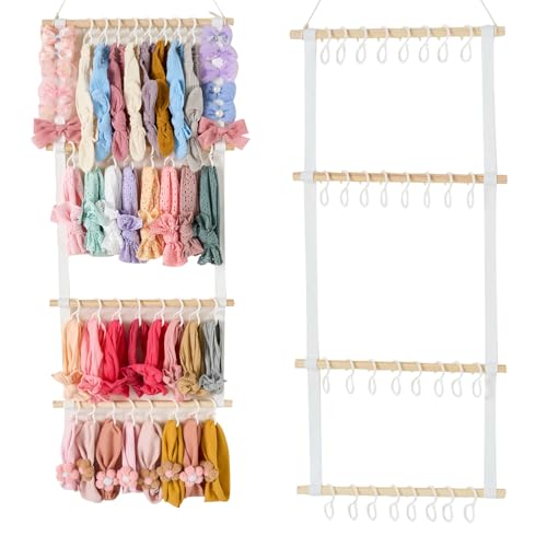 Image of White04-New Hair Bow Organizer for Girls, Headband Holder & Organizer, Baby Girl Bow Holder