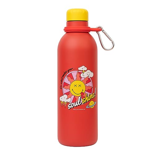 Grupo Erik Metal Water Bottle 500ml / 17oz - Smiley, 500 ml