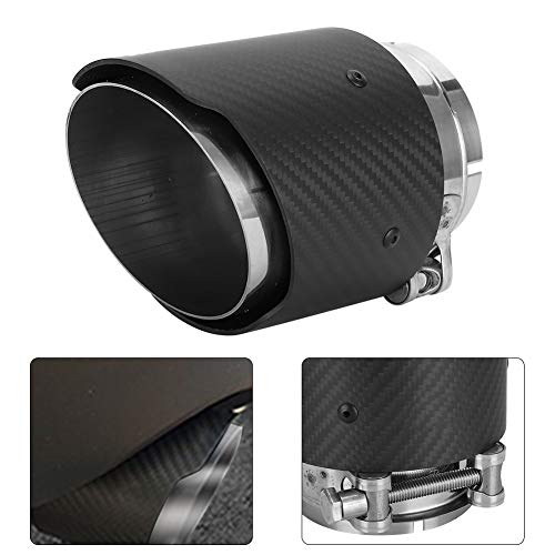 Terminale di scarico in fibra di carbonio con sezione rettangolare, ingresso da 80 mm e uscita da 101 mm, finitura opaca, compatibile con CX-5 e CX-4 per tubi di scarico da 76 mm