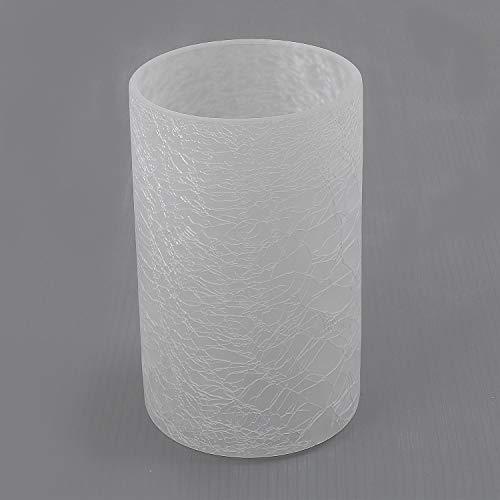 Eumyviv Frosted Glass Lamp Shade With Crack Finish, Cylinder Glass Lampshade Replacement With 1-5/8-Inch Fitter Opening For Lighting Fixture A00017 #TOP5