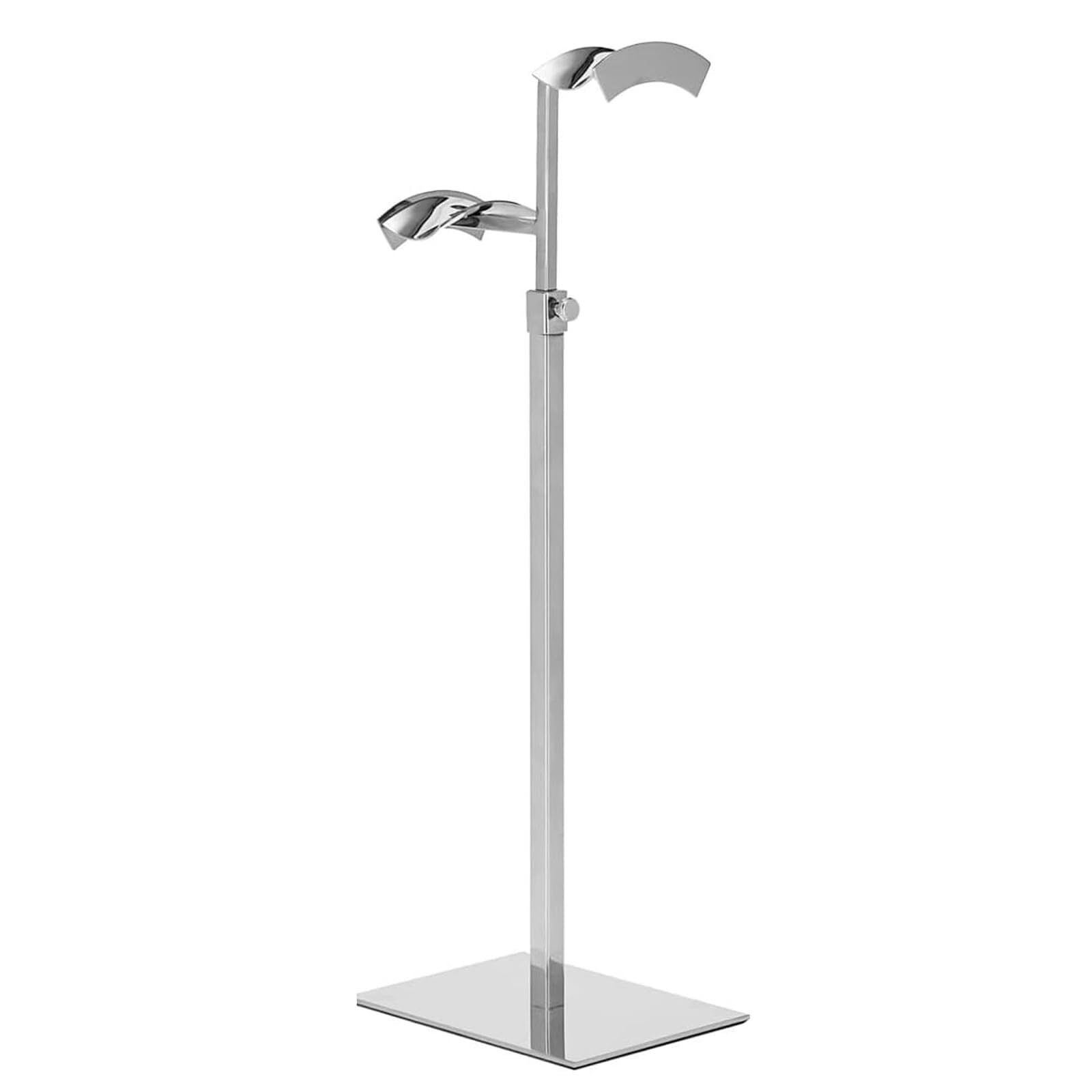 WxuuLTGJR Handbag Jewelry Display Stand Adjustable Jewelry Easel Holder Double Arm Purse Tower Organizer Countertop Props for Shops(Silver)