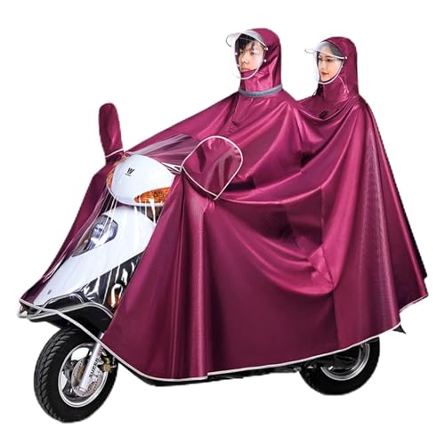 Chubasquero de ciclismo doble y simple de doble uso, poncho de lluvia impermeable con capucha y cadena deslizante, capa de lluvia unisex a prueba de viento con cubierta de espejo retrovisor, para mot