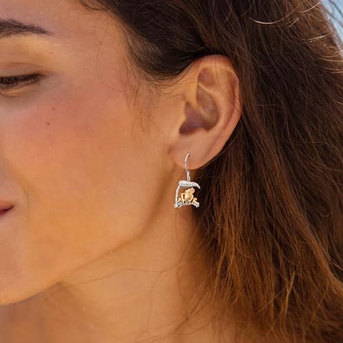 Dangle Earrings 925 Sterling Silver Lotus Flower Earrings for Women Yoga Dangle Earrings Lightweight Dangle Earrings Mother's Day Jewelry3