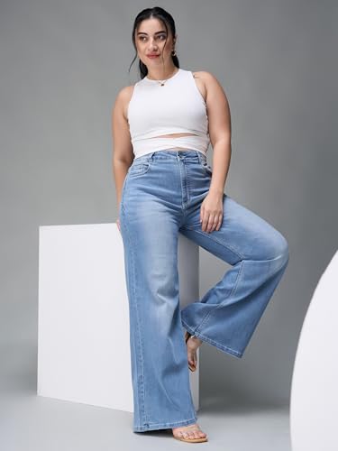 Image of Miss Chase A+ Women's Bootcut High Rise Regular-Length Stretchable Denim Shaping Jeans