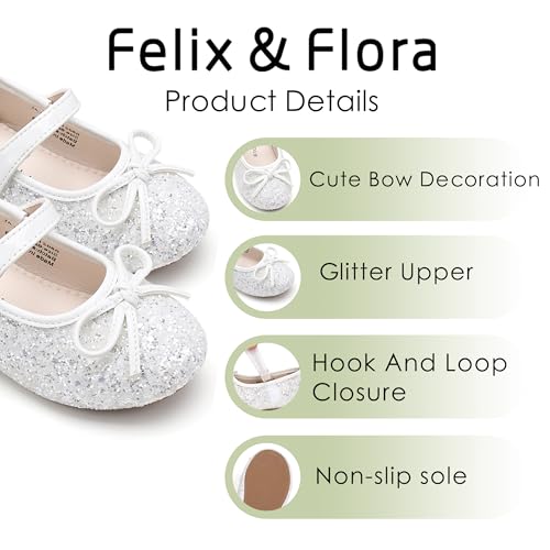 Image of Felix & Flora Toddler Flower Girl Dress Shoes - Girl Ballet Flats Party School Shoes Wedding