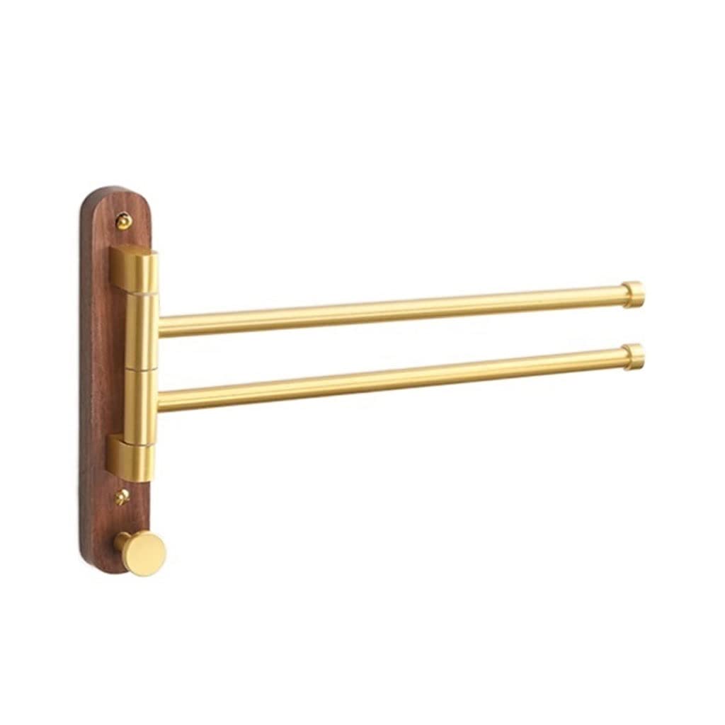 Bathroom Towel Holder Swing Towel Holder Bathroom Swivel Bar Wall Mounted Rotating Rack Space Aluminum 2/3/4/5Bar Shelf Compact Bathroom Storage(2 Bars)