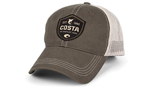 Costa Del Mar HA25m Shield Trucker Hat with Snap Closure, Moss/Stone