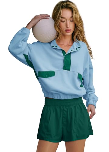 Nirovien Womens Workout Sets Athletic Short Sweat Set Activewear 2 Piece Outfits Pullover Sweatshirt and Shorts2