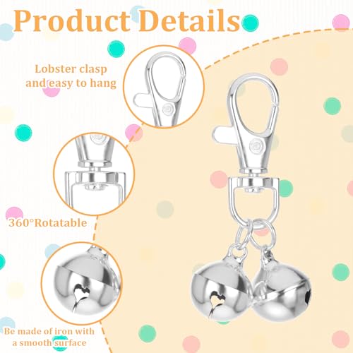 LIQWEI 4 Pcs Bells for Dog Collars, Mini Dog Collar Bell, Pet Pendant Accessories Training Collars Charm Dogs Training Bell Collar for Dogs and Cats