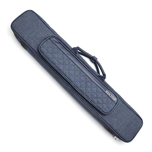 BEKZILY Pool Cue Stick Carrying Case (Grid Design Blue)