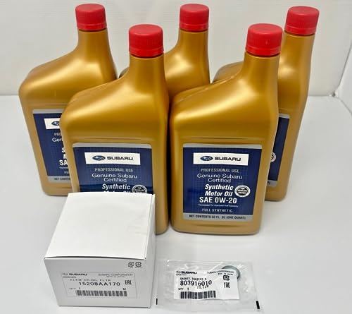 Subaru 2022 2023 2024 WRX Oil Change Kit - Filter - Gasket - 5 Qts Synthetic Motor SAE 0W-20