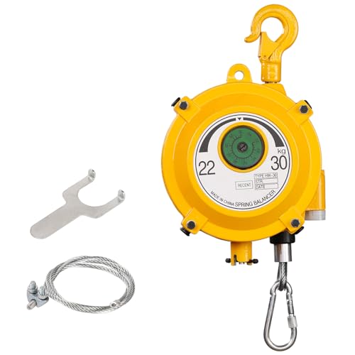 QFhuahang Heavy Duty Spring Balancer 22-30kg (49~66lbs) Tool Hanging Retractor Retractable Balancer with 1.5m Adjustable Tension Steel Wire Cable Industrial Tool Hanging Holding Equipment