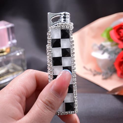 Encendedor de metal recargable con diamantes de imitación y diseño de lujo 2