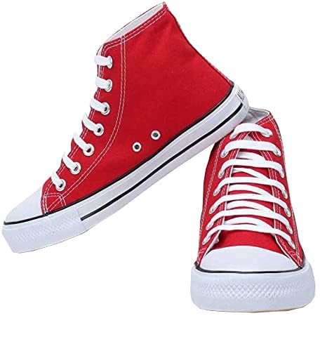 TRACES Lightweight Comfortable Casual Canvas High Ankle Sneakers for Women & Girl, (Four-4UK), Red (B0BSRF5FJW) Amazon Price History, Amazon Price Tracker