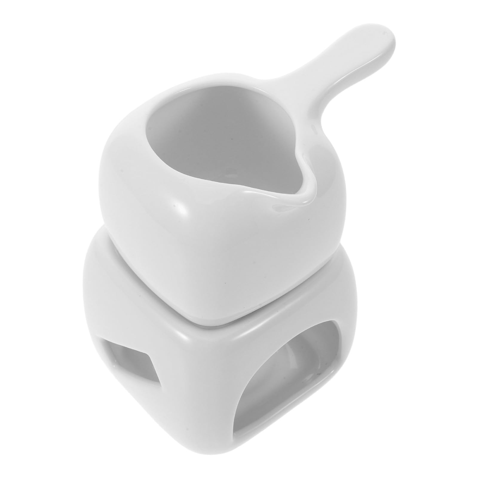 Calentador de aceite de cerámica blanca OSALADI con soporte para velas