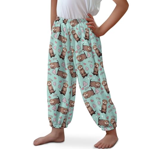 Kids Harem Pants Lightweight Wide-Leg Pants Hip Hop Dance Yoga Pants Baggy Boho Trouser Size M to XL2